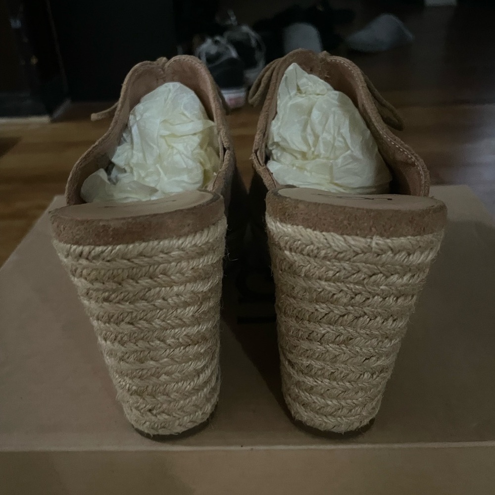 UGG Georgia Espadrille Wedge in Chestnut Size 7 in original box - Picture 3 of 9